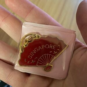 Red and Gold Singapore Keychain